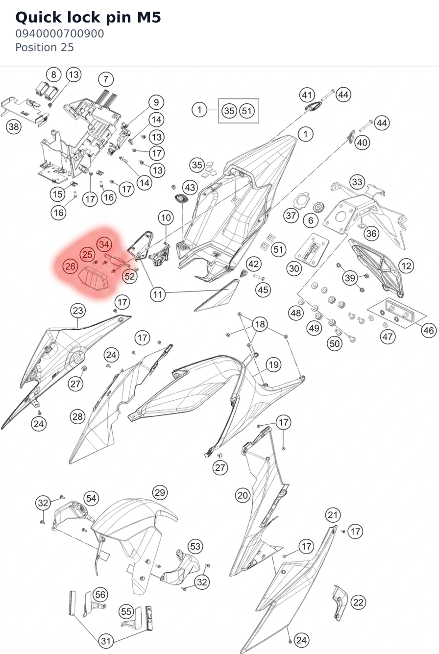 Diagram preview: Quick lock pin M5 (0940000700900)