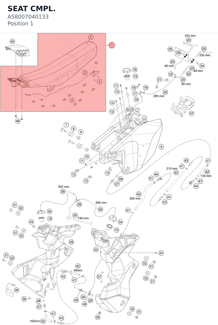 Diagram preview: SEAT CMPL. (A58007040133)
