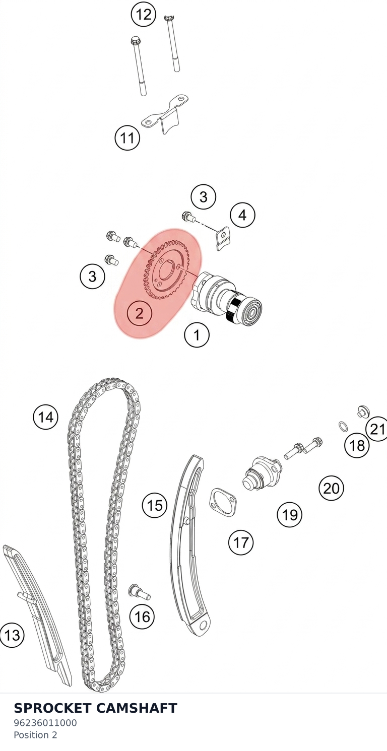 Diagram preview: SPROCKET CAMSHAFT (96236011000)