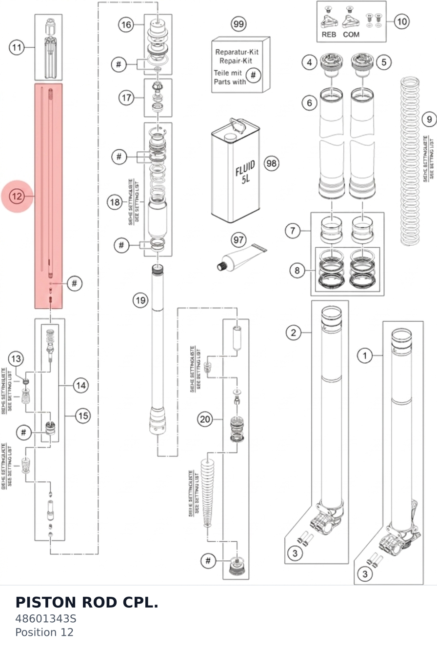 Diagram preview: PISTON ROD CPL. (48601343S)