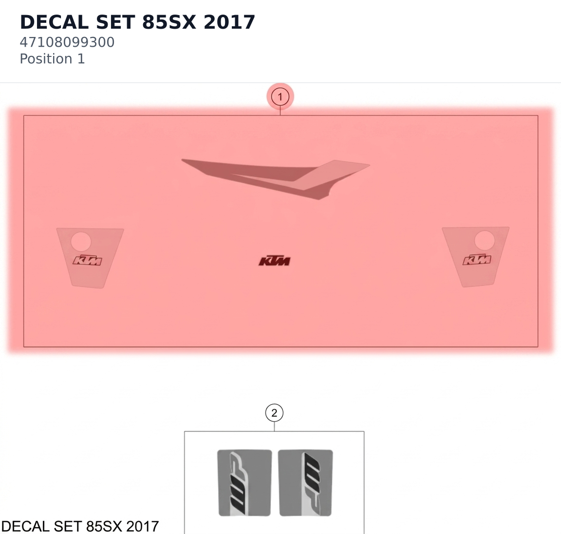 Diagram preview: DECAL SET 85SX 2017 (47108099300)