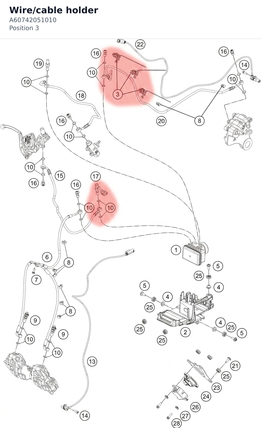 Diagram preview: Wire/cable holder (A60742051010)