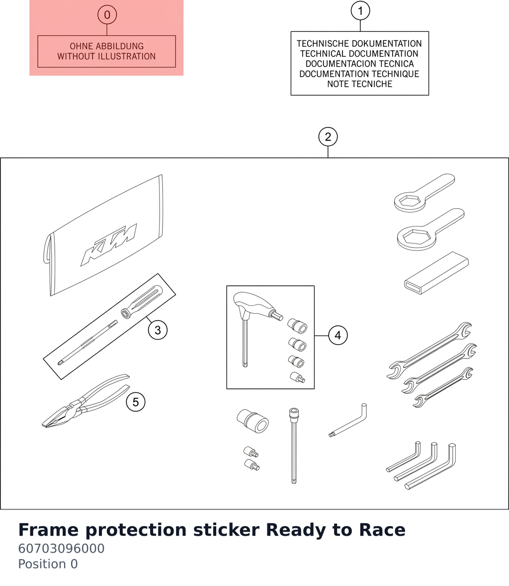 Diagram preview: Frame protection sticker Ready to Race (60703096000)