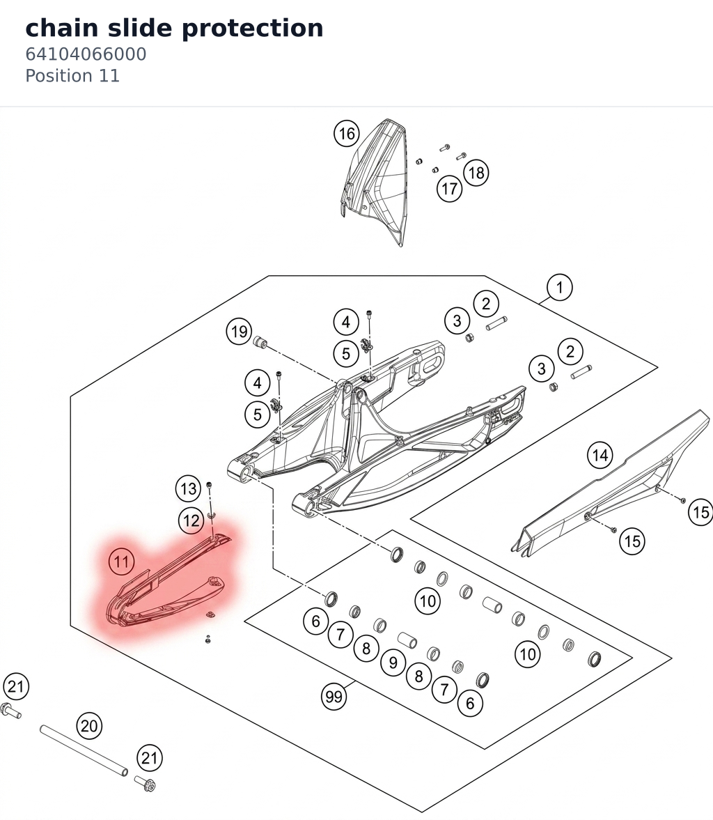 Diagram preview: chain slide protection (64104066000)