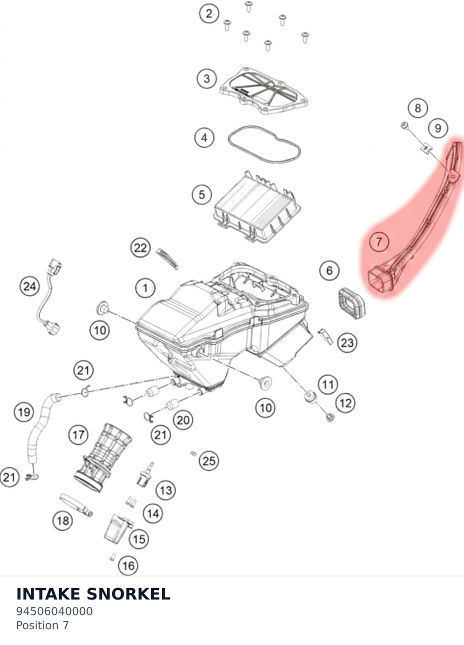 Diagram preview: INTAKE SNORKEL (94506040000)