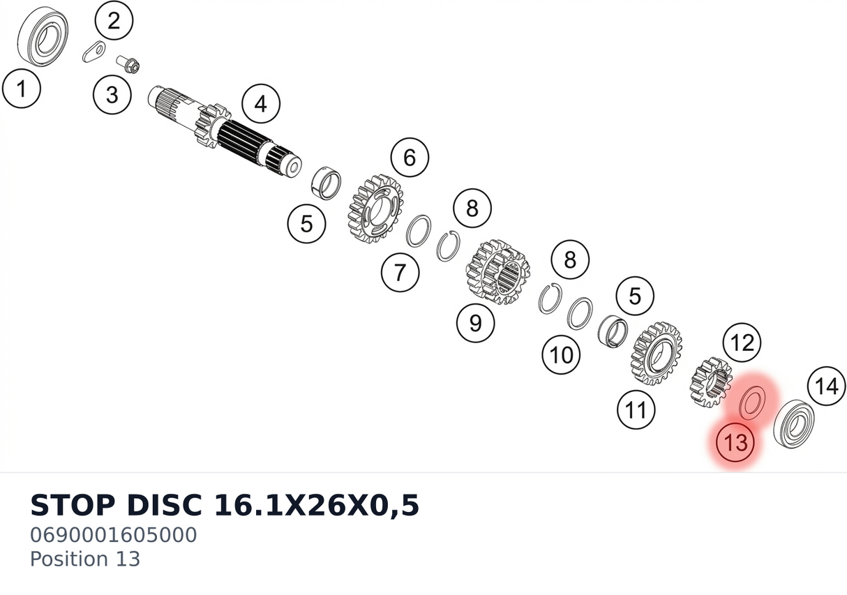 Diagram preview: STOP DISC 16.1X26X0,5 (0690001605000)