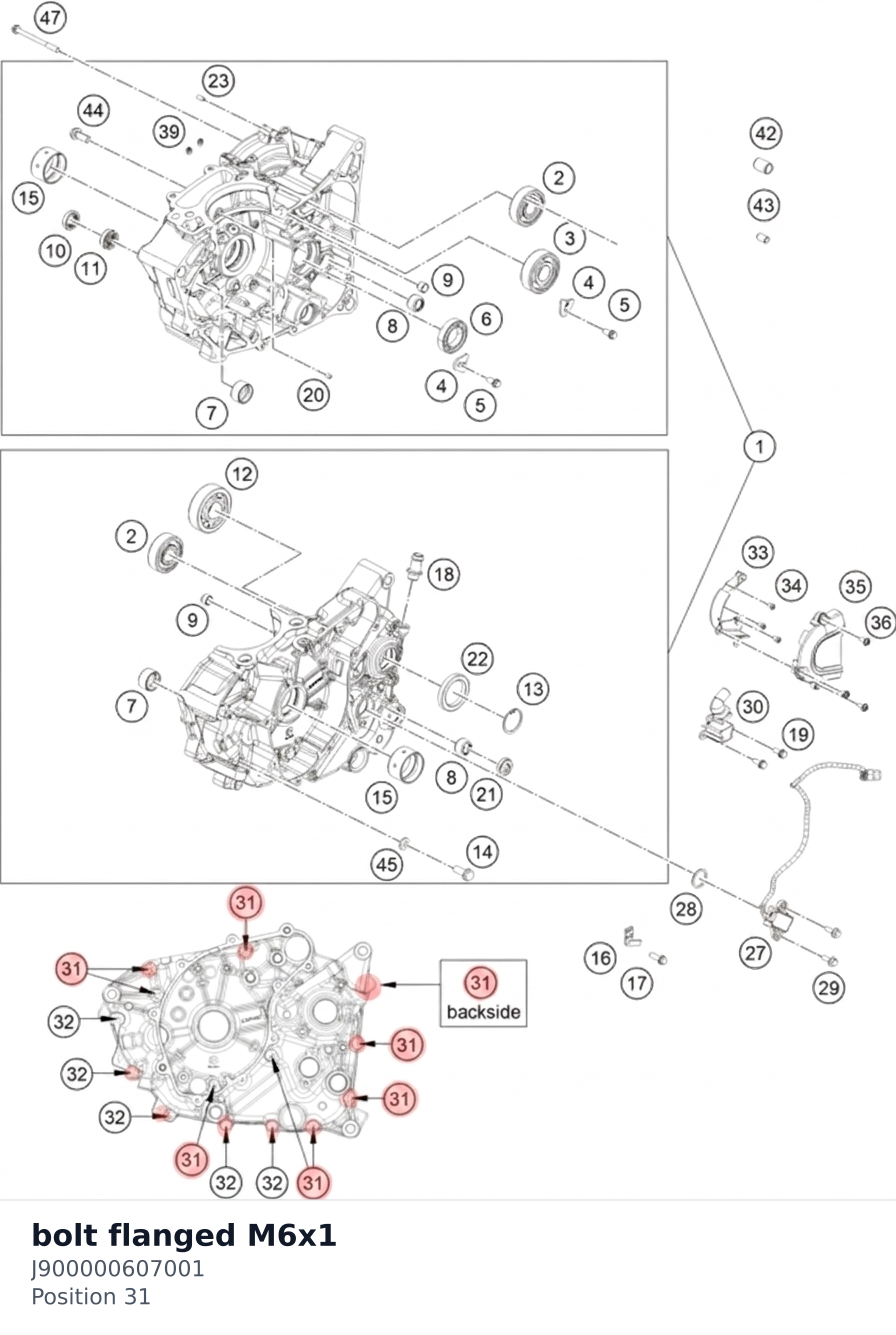 Diagram preview: bolt flanged M6x1 (J900000607001)