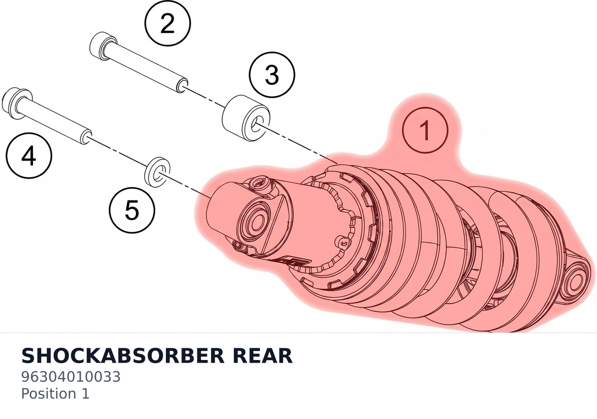 Diagram preview: SHOCKABSORBER REAR (96304010033)