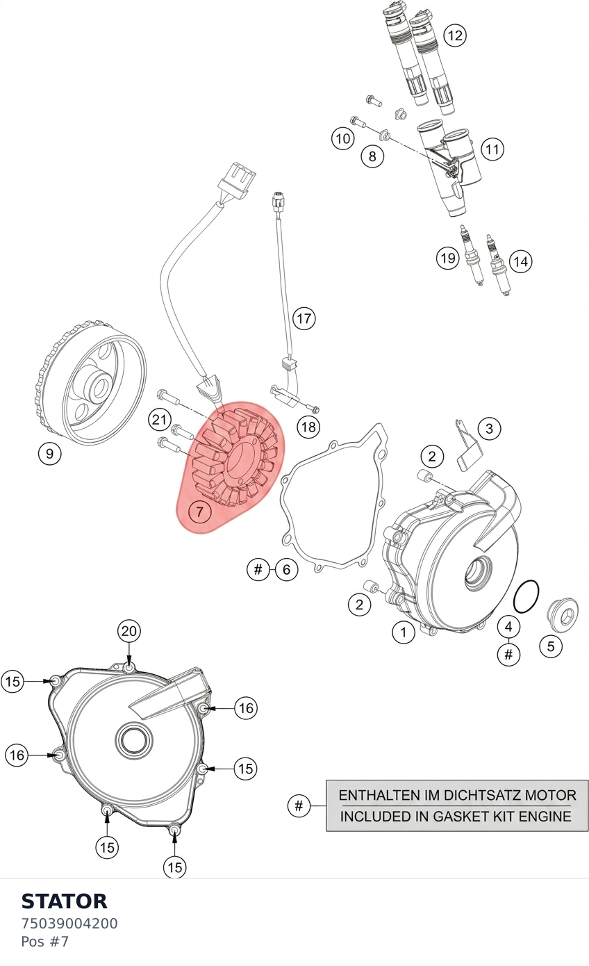 Diagram preview: STATOR (75039004200)