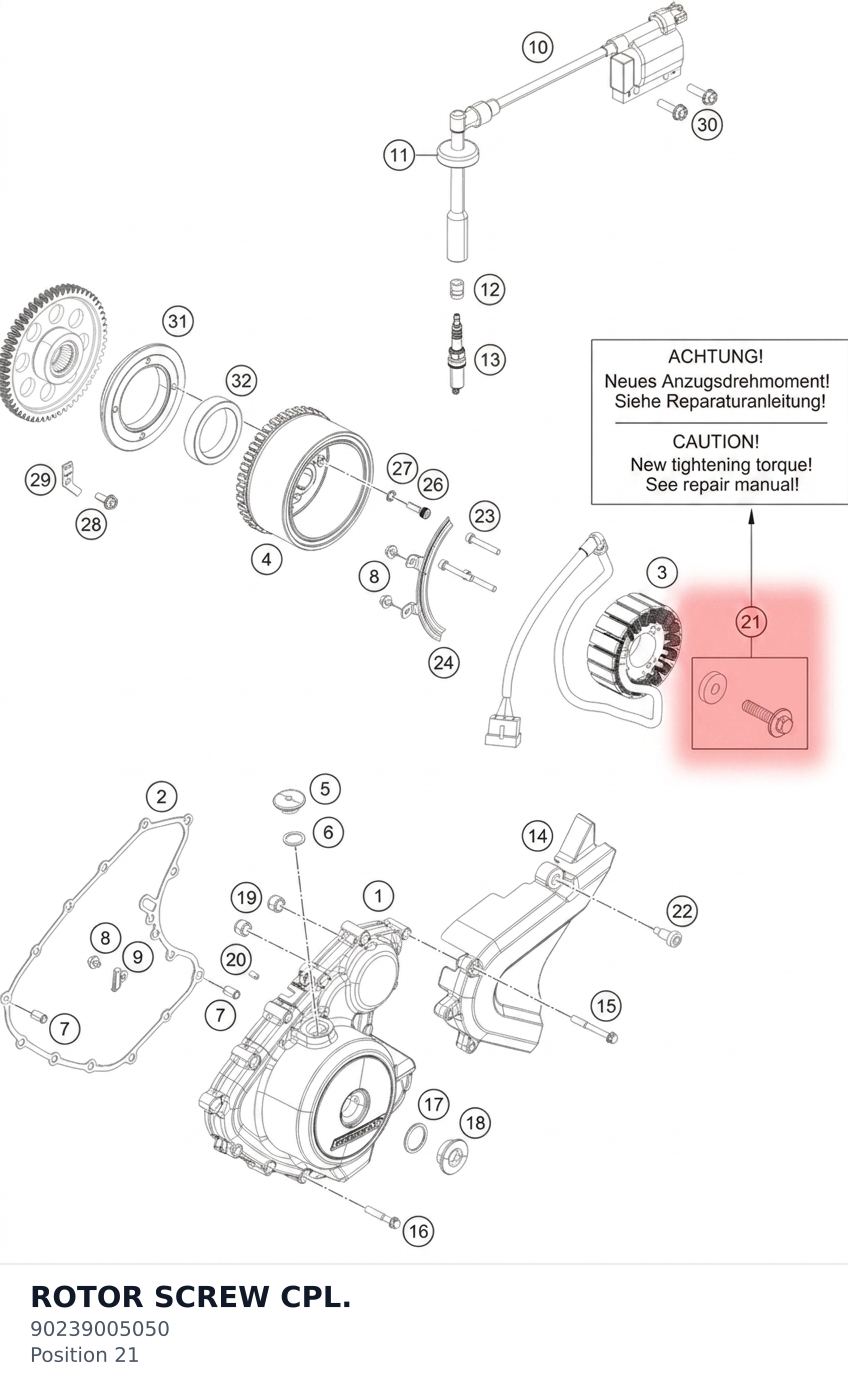 Diagram preview: ROTOR SCREW CPL. (90239005050)