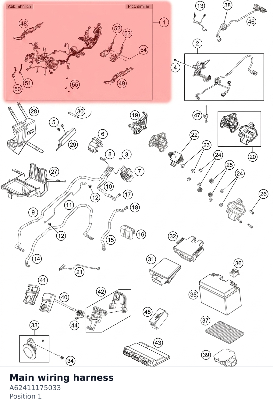Diagram preview: Main wiring harness (A62411175033)