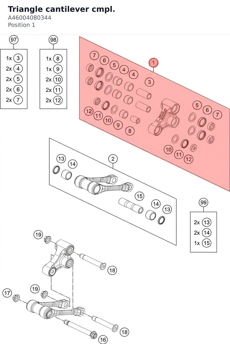 Diagram preview: Triangle cantilever cmpl. (A46004080344)