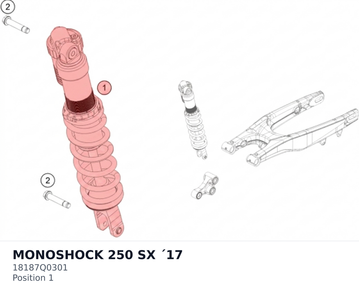 Diagram preview: MONOSHOCK 250 SX ´17 (18187Q0301)