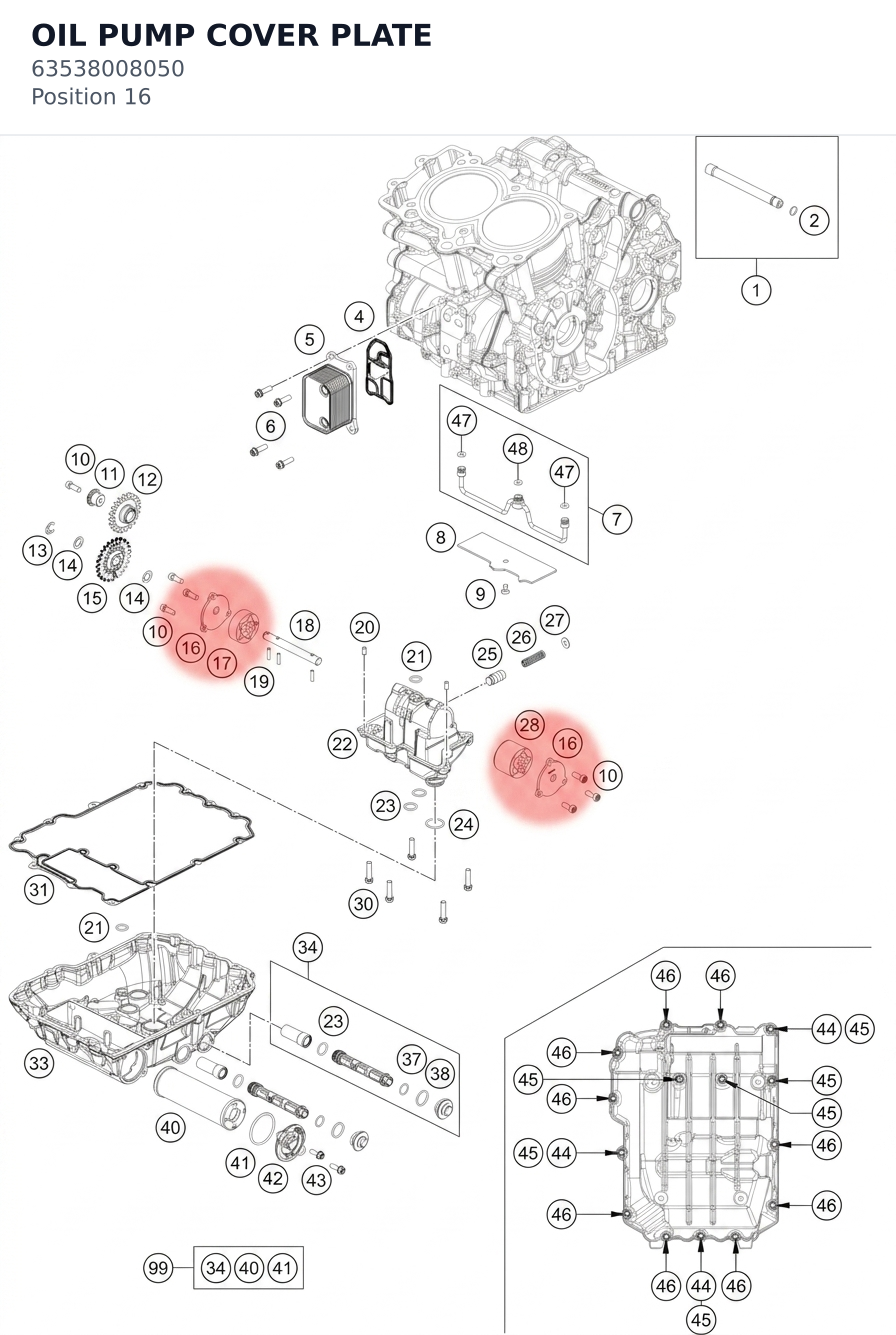 Diagram preview: OIL PUMP COVER PLATE (63538008050)