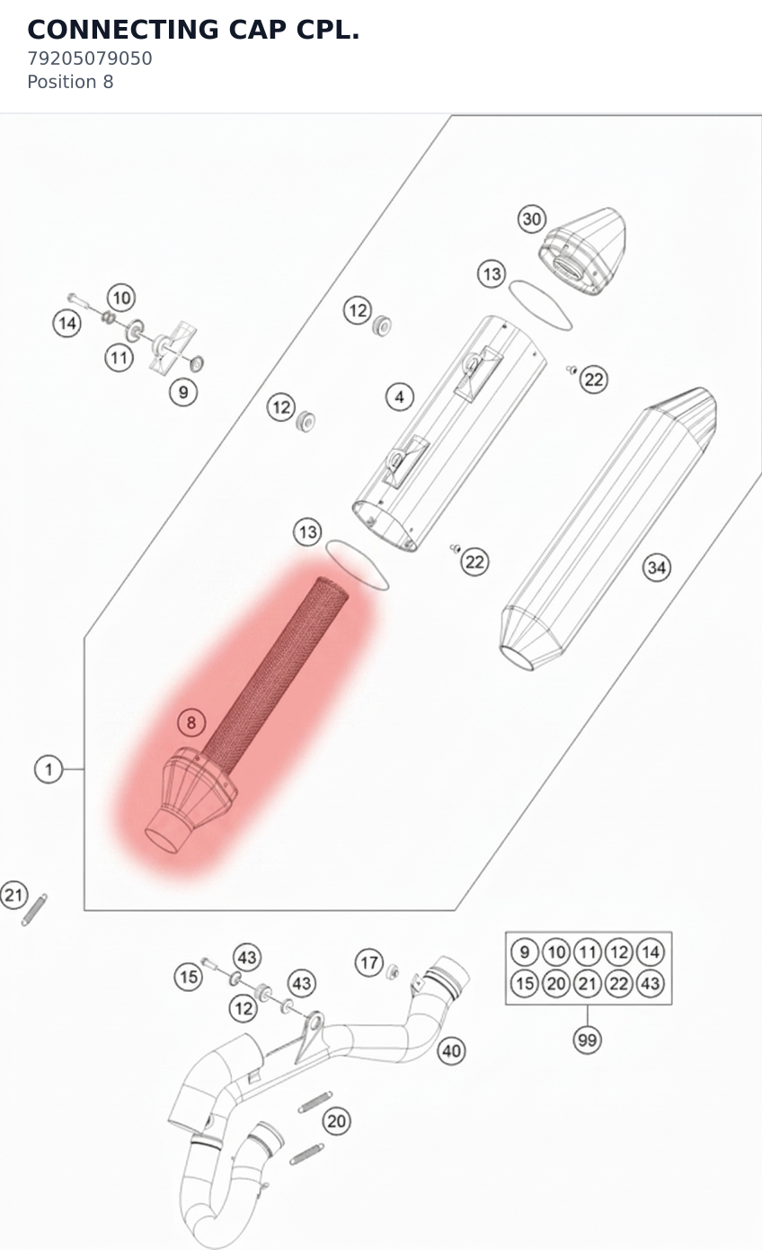 Diagram preview: CONNECTING CAP CPL. (79205079050)