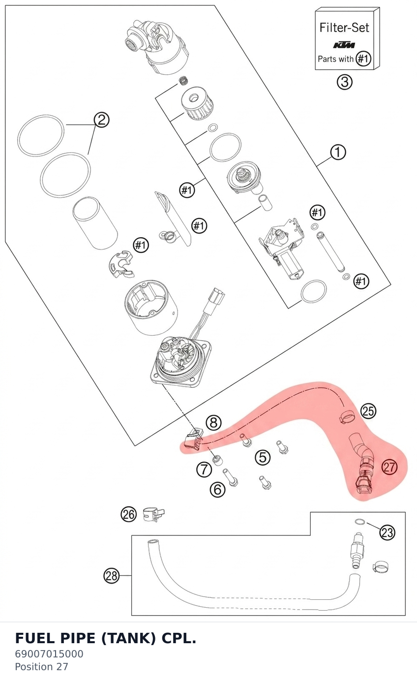 Diagram preview: FUEL PIPE (TANK) CPL. (69007015000)