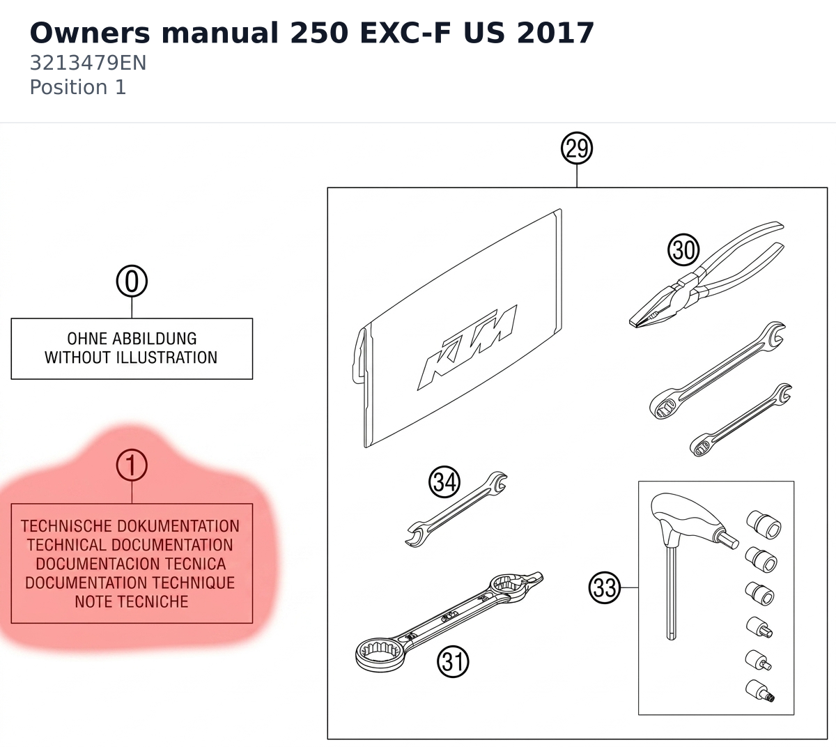 Diagram preview: Owners manual 250 EXC-F US 2017 (3213479EN)