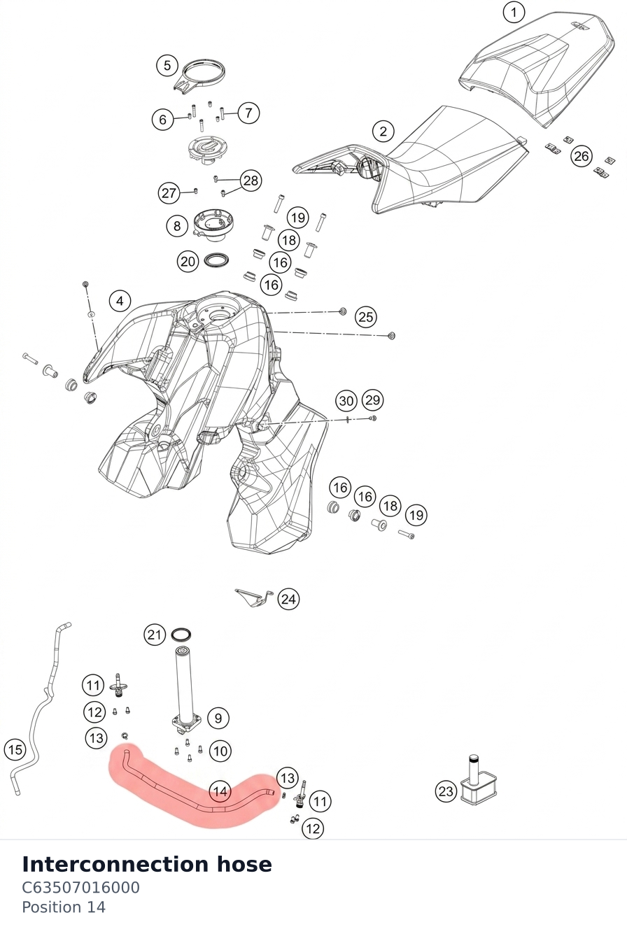Diagram preview: Interconnection hose (C63507016000)