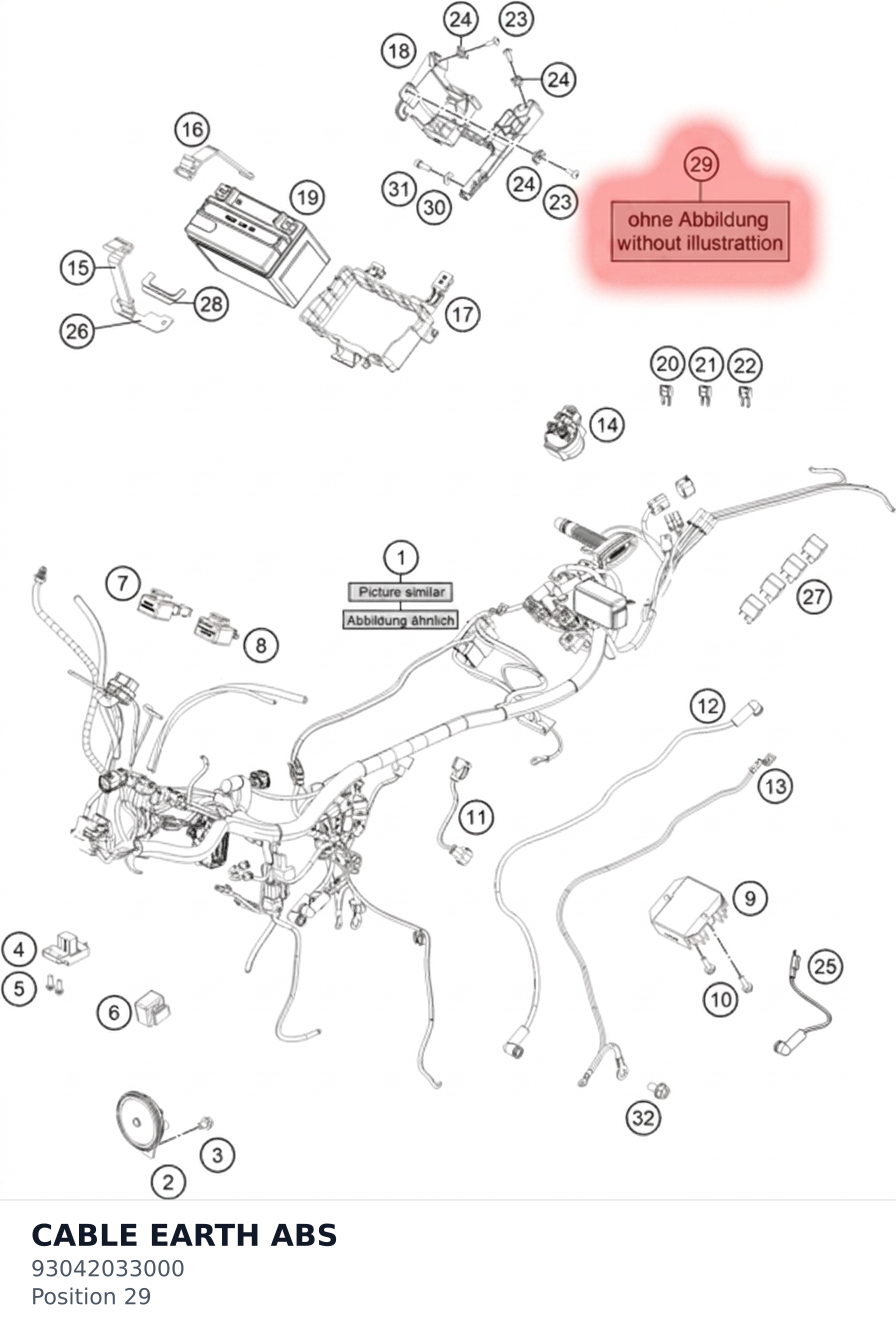 Diagram preview: CABLE EARTH ABS (93042033000)
