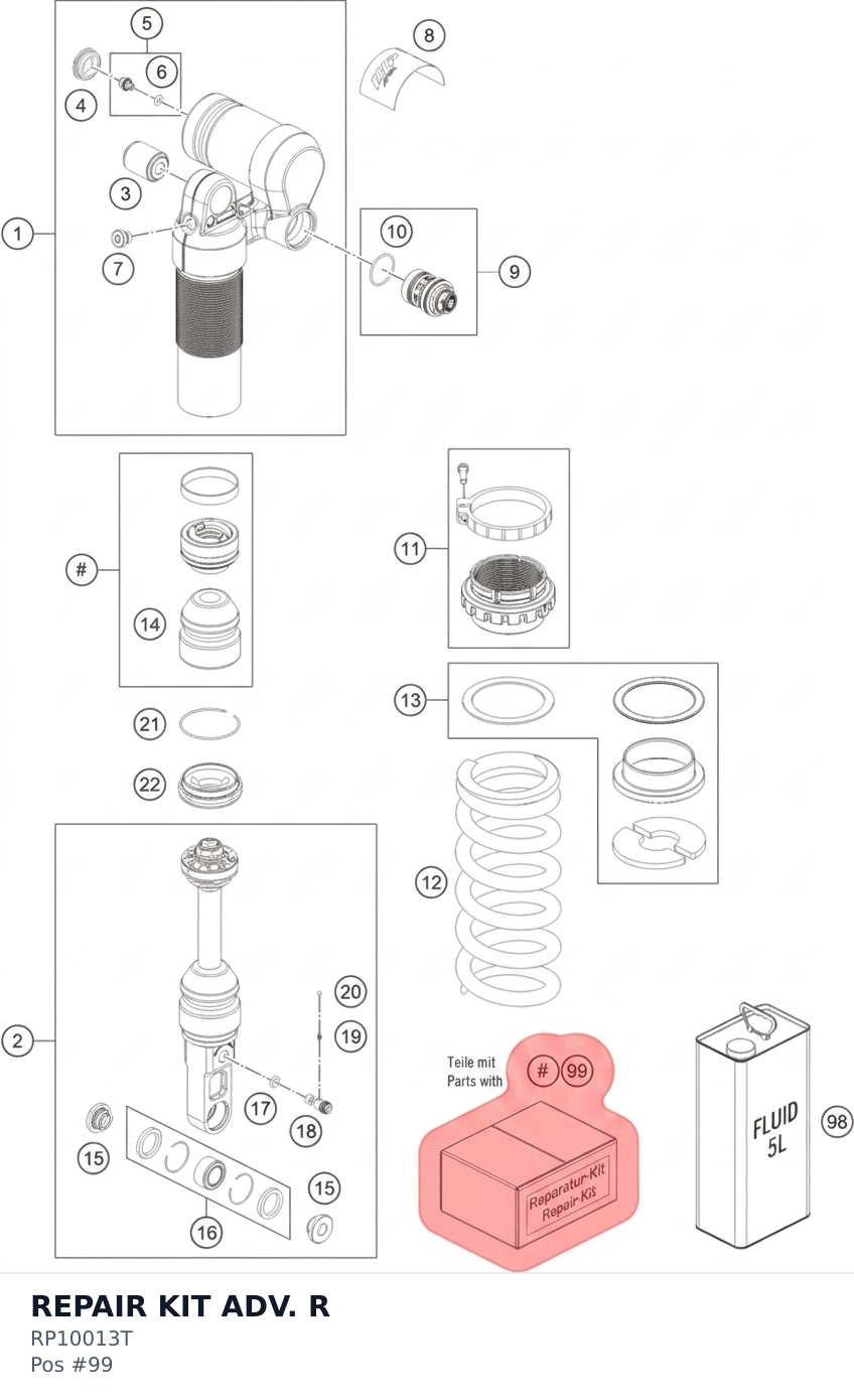 Diagram preview: REPAIR KIT ADV. R (RP10013T)