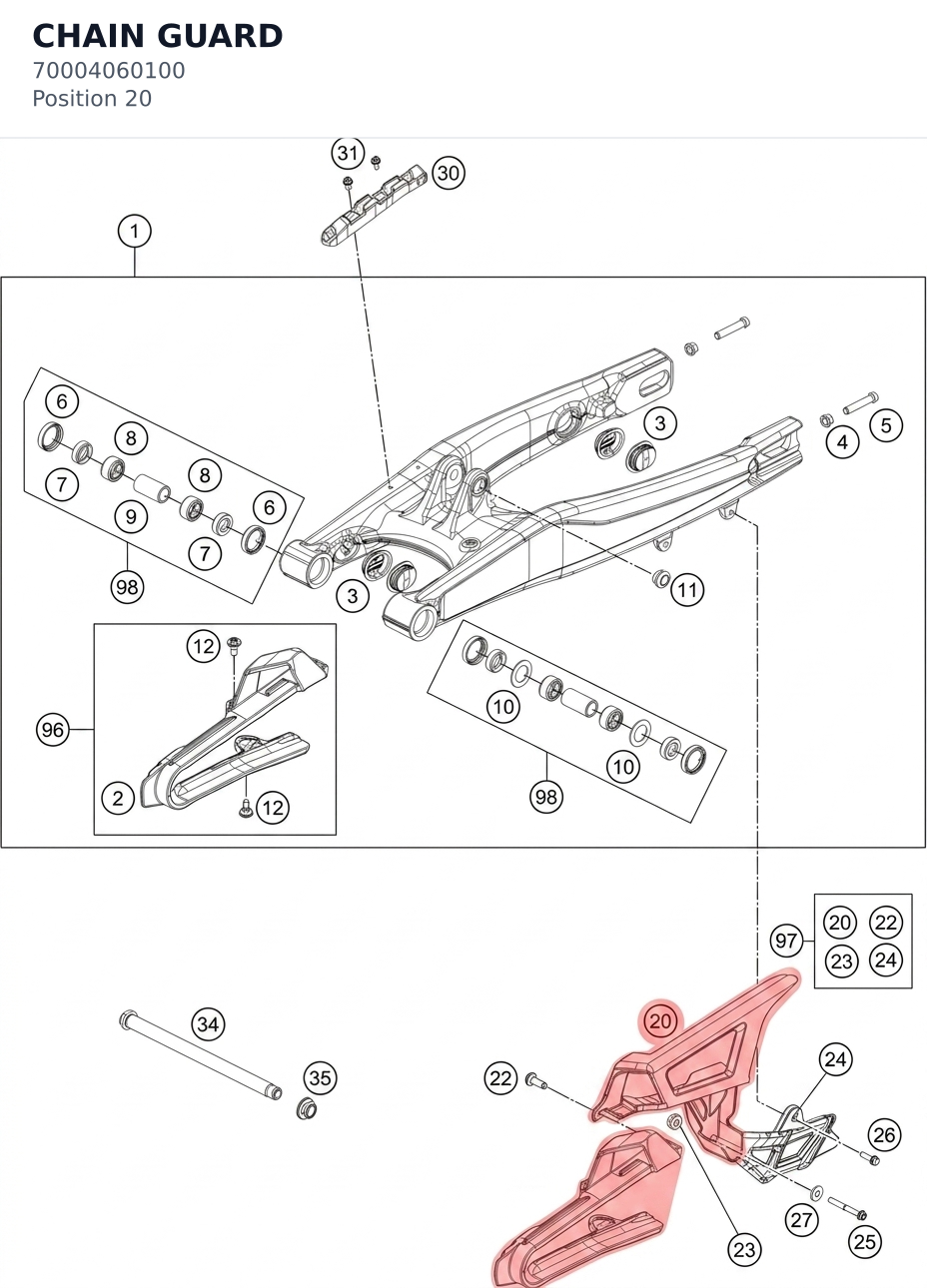 Diagram preview: CHAIN GUARD (70004060100)