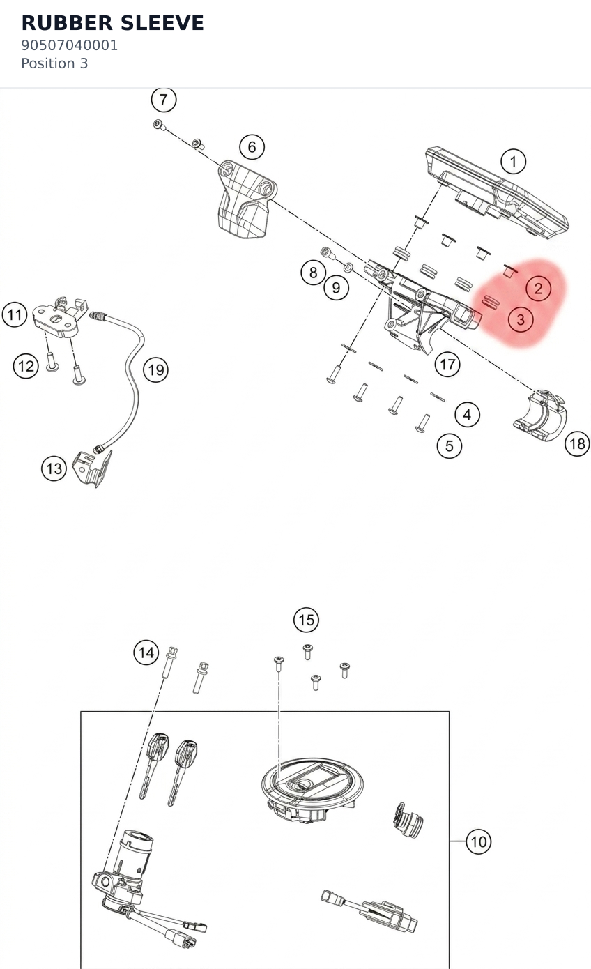Diagram preview: RUBBER SLEEVE (90507040001)