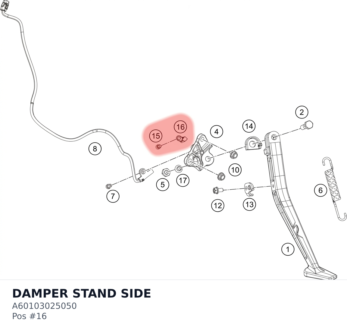 Diagram preview: DAMPER STAND SIDE (A60103025050)