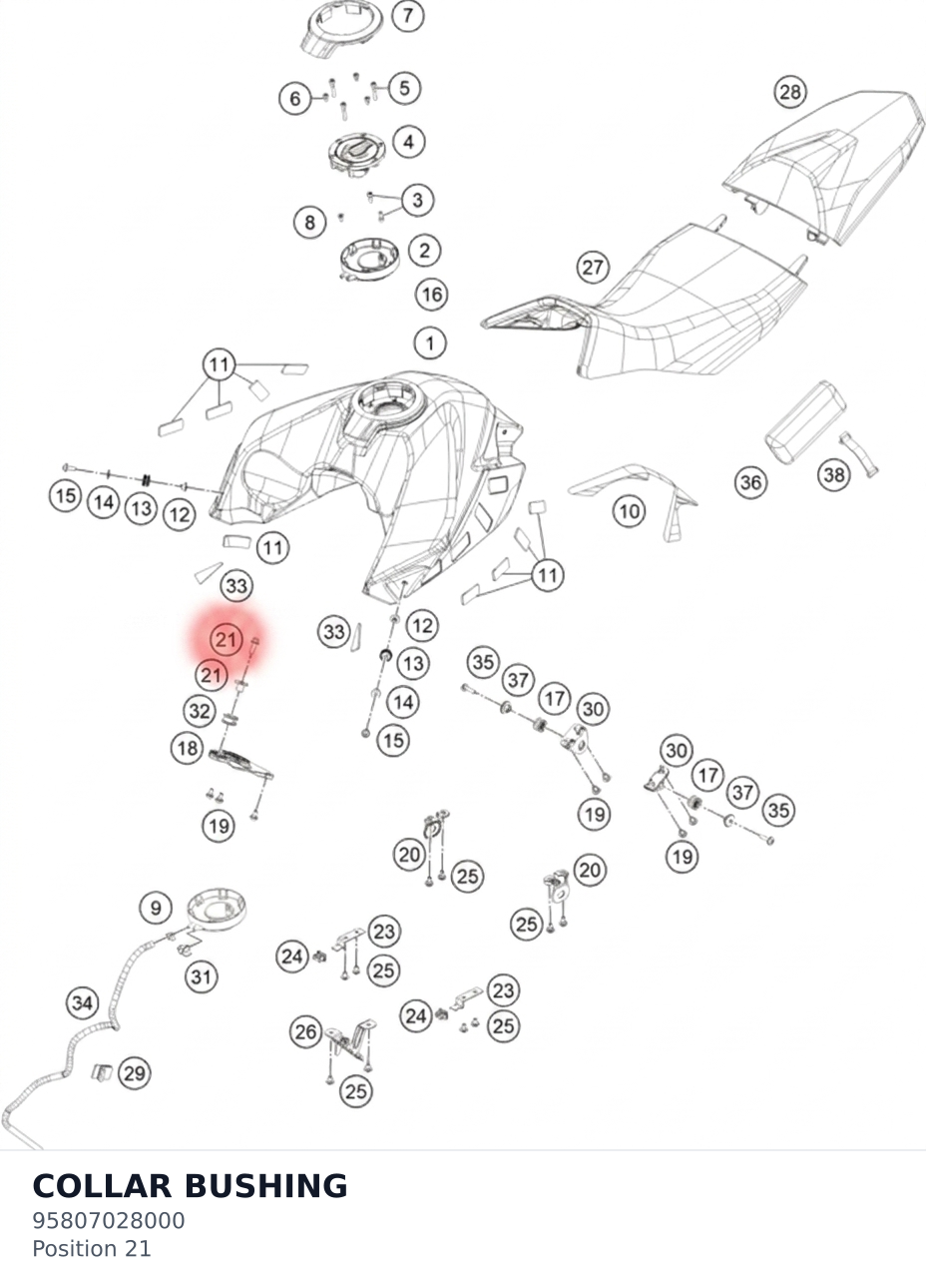 Diagram preview: COLLAR BUSHING (95807028000)