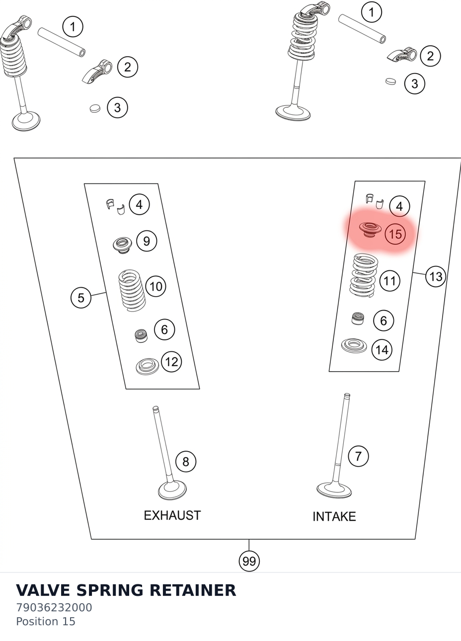 Diagram preview: VALVE SPRING RETAINER (79036232000)