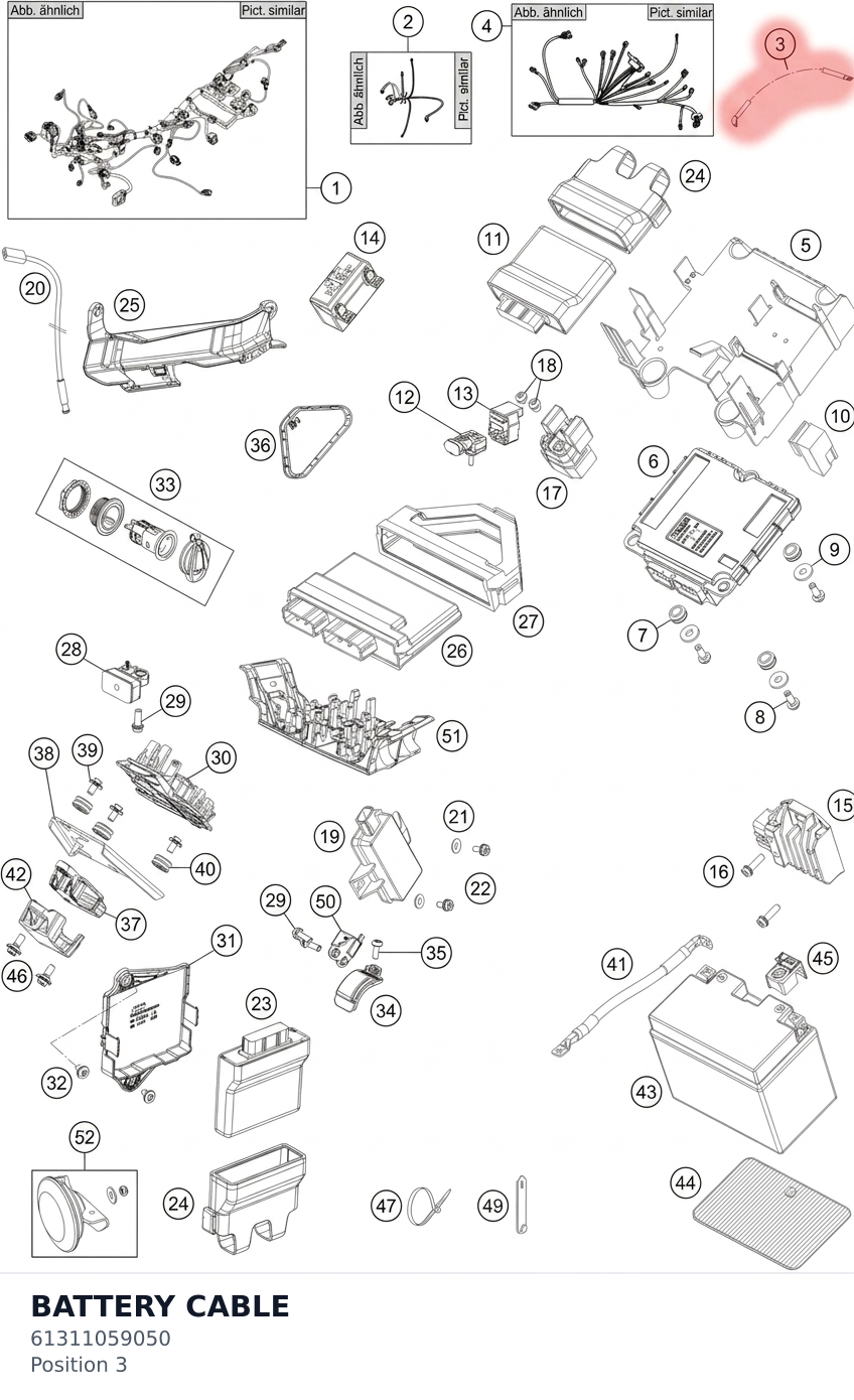 Diagram preview: BATTERY CABLE (61311059050)