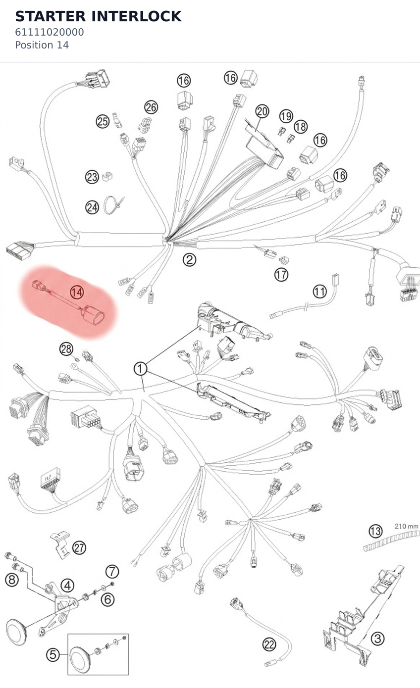 Diagram preview: STARTER INTERLOCK (61111020000)