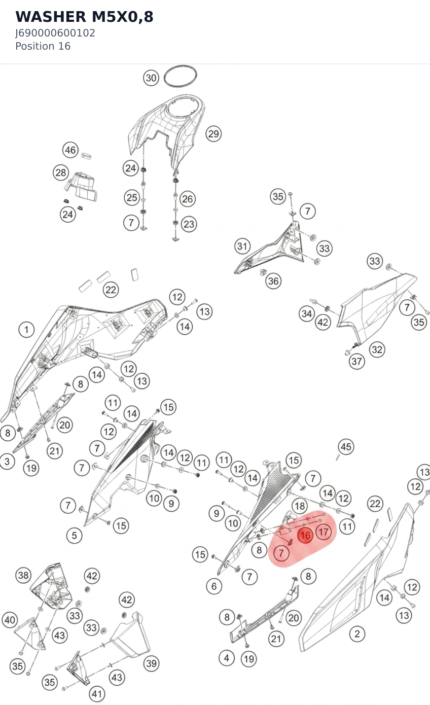 Diagram preview: WASHER M5X0,8 (J690000600102)