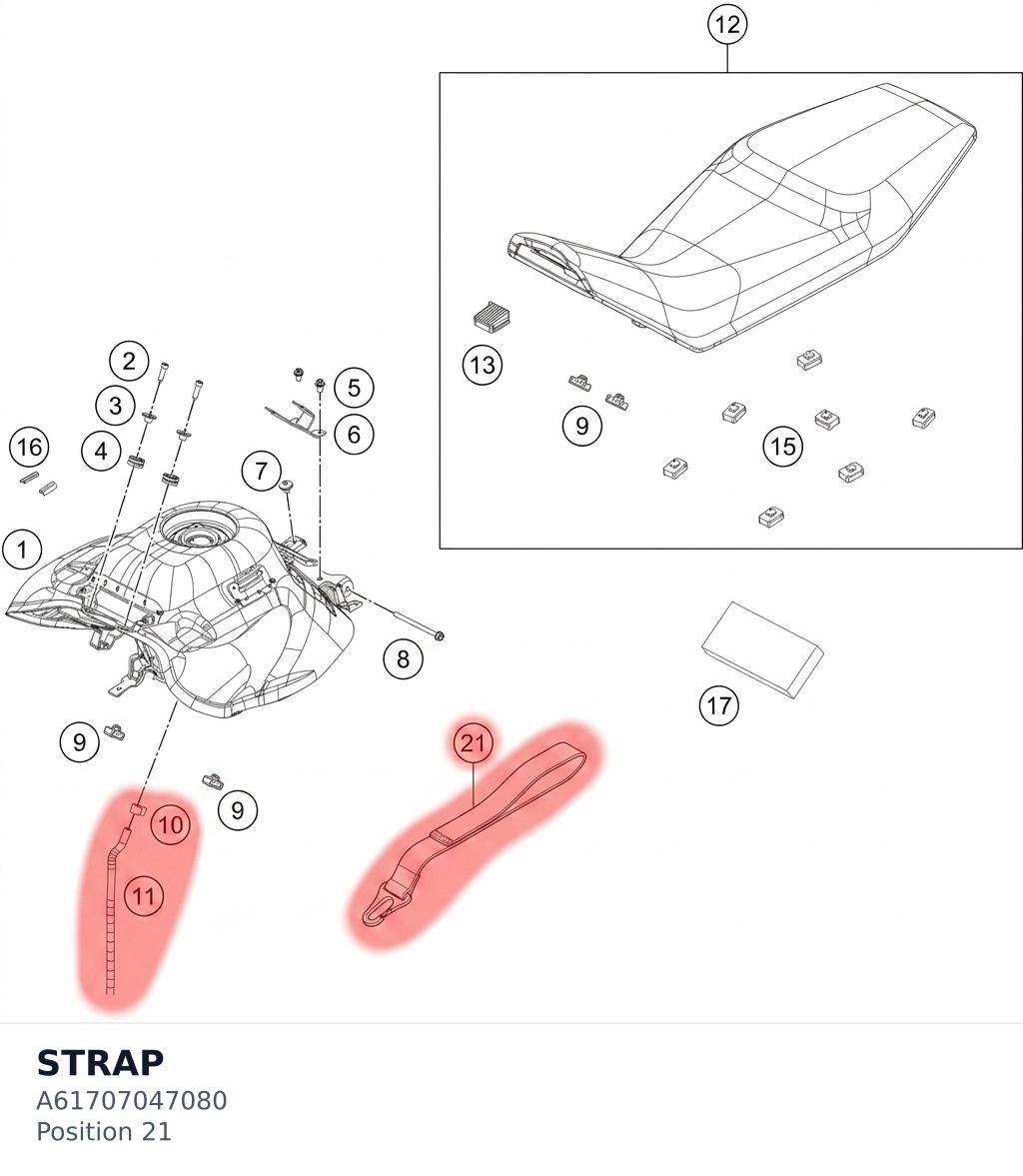 Diagram preview: STRAP (A61707047080)