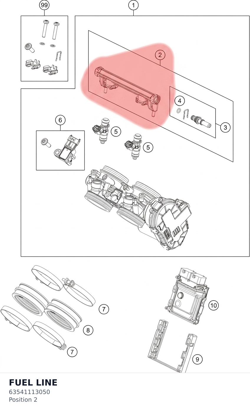 Diagram preview: FUEL LINE (63541113050)