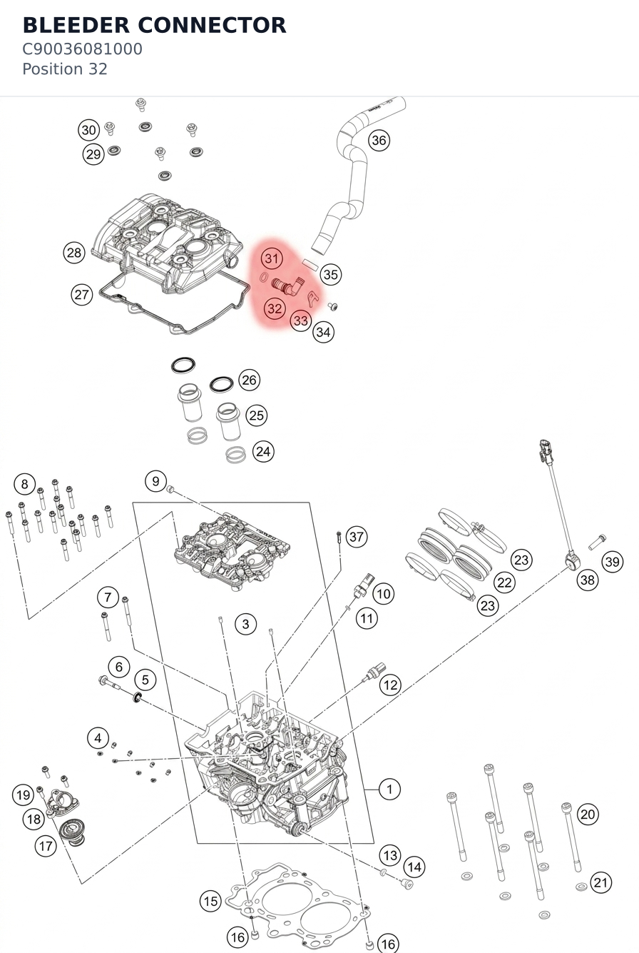 Diagram preview: BLEEDER CONNECTOR (C90036081000)