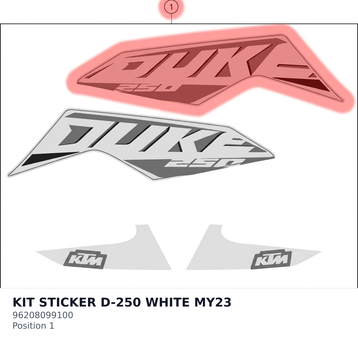 Diagram preview: KIT STICKER D-250 WHITE MY23 (96208099100)