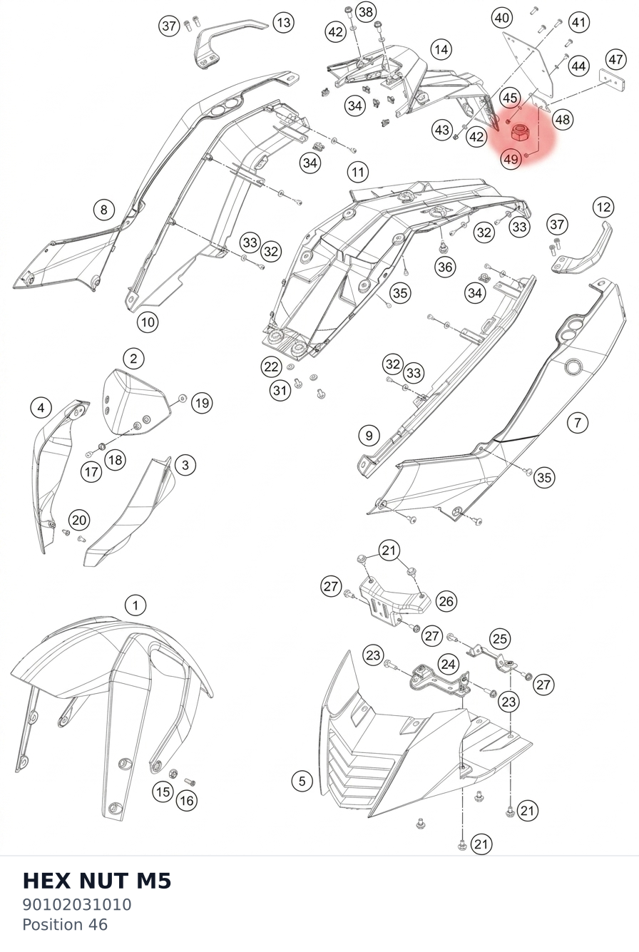 Diagram preview: HEX NUT M5 (90102031010)