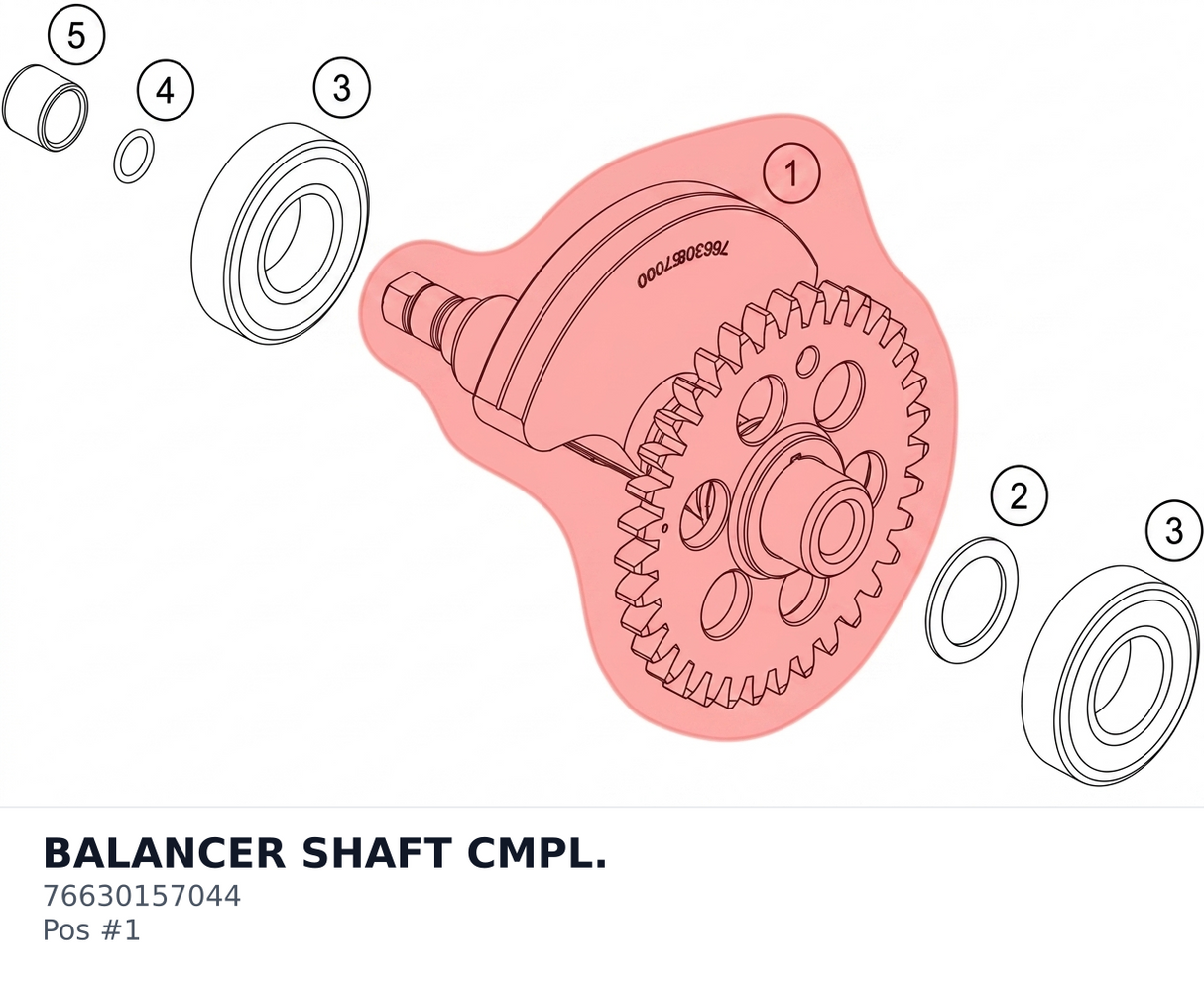 Diagram preview: BALANCER SHAFT CMPL. (76630157044)
