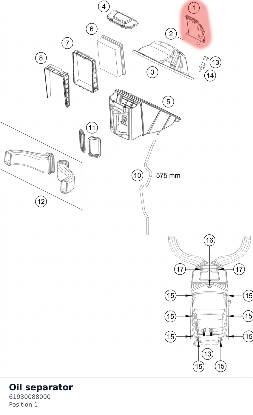 Diagram preview: Oil separator (61930088000)