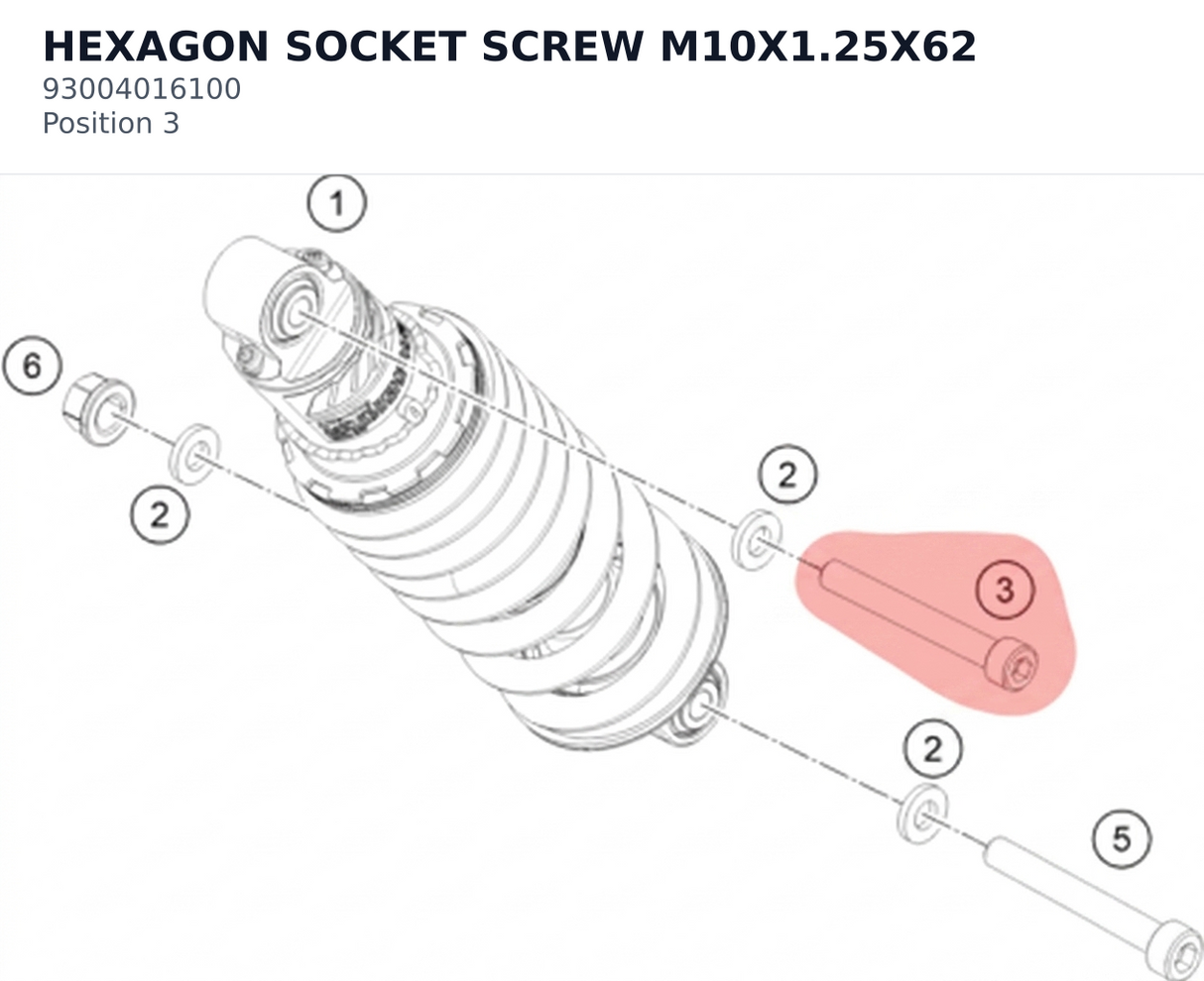 Diagram preview: HEXAGON SOCKET SCREW M10X1.25X62 (93004016100)