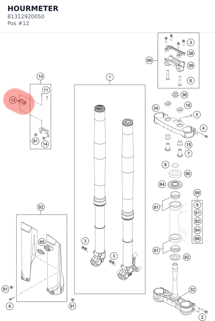 Diagram preview: HOURMETER (81312920050)