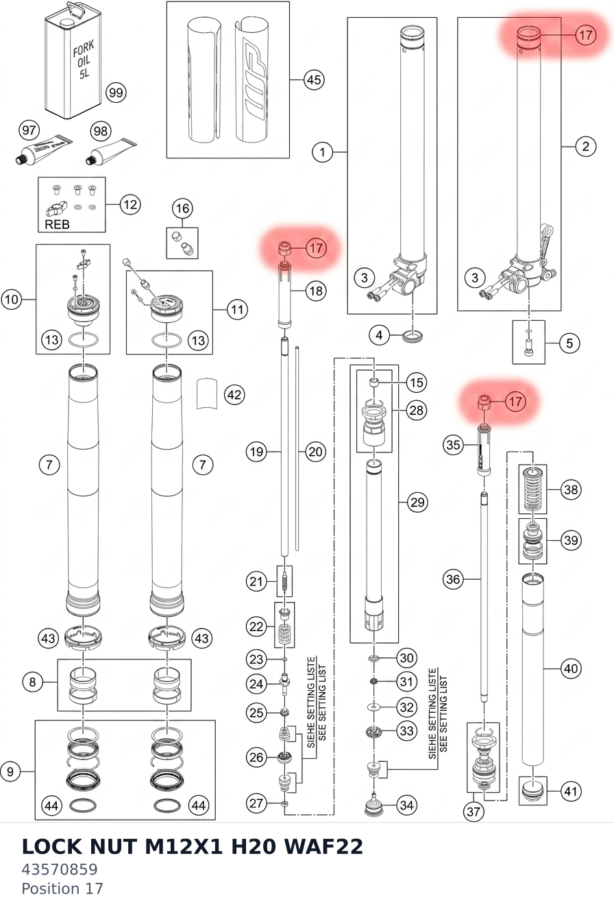 Diagram preview: LOCK NUT M12X1 H20 WAF22 (43570859)