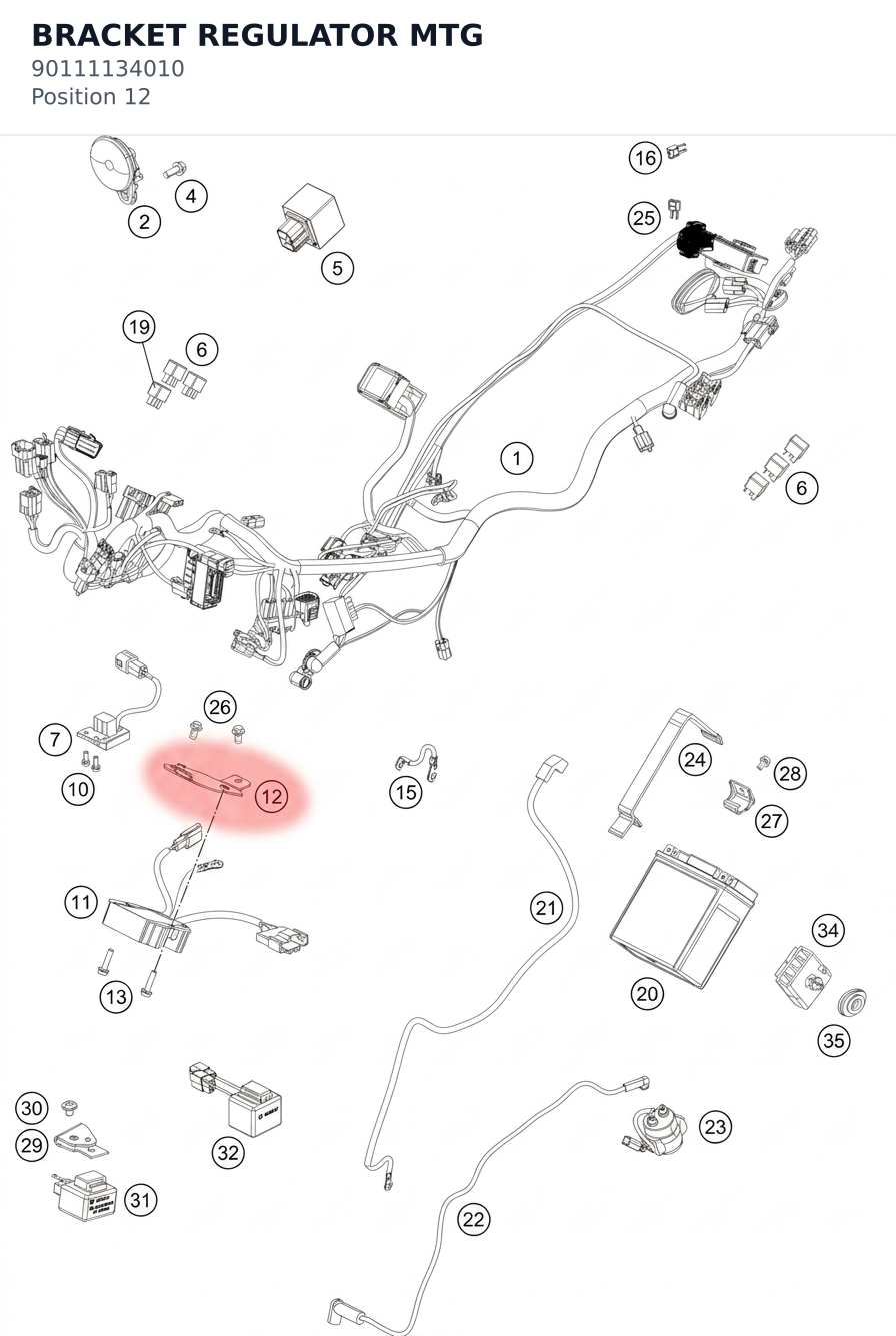 Diagram preview: BRACKET REGULATOR MTG (90111134010)