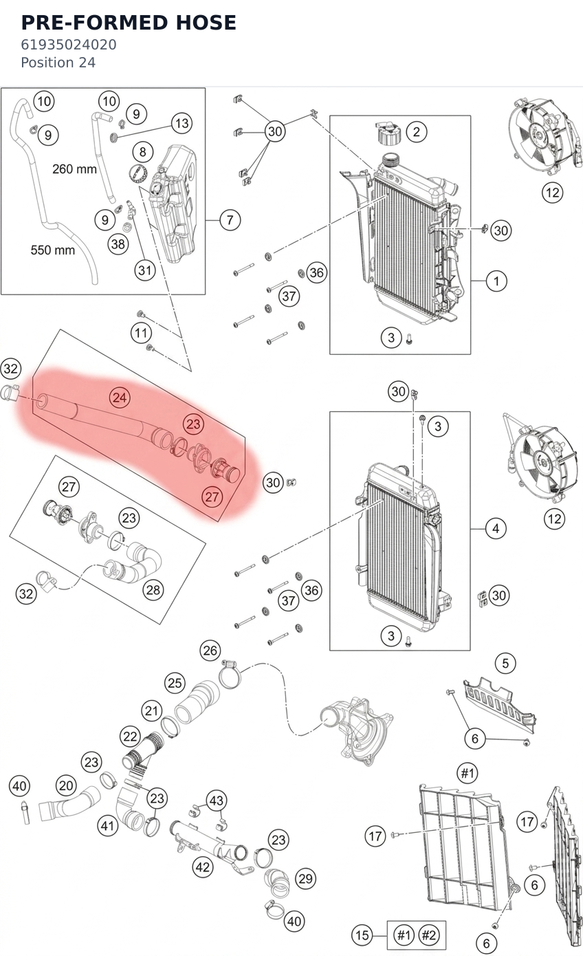 Diagram preview: PRE-FORMED HOSE (61935024020)