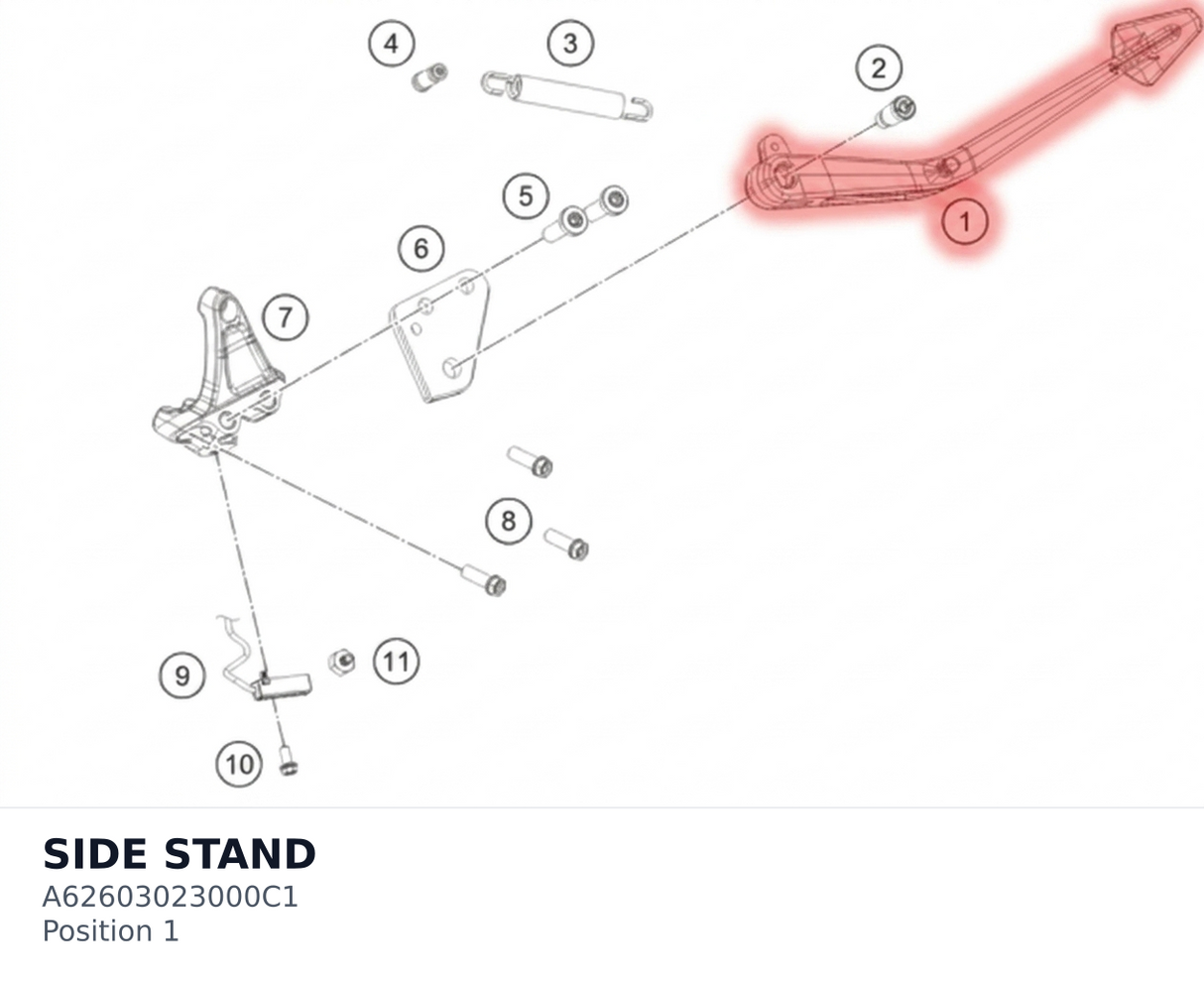 Diagram preview: SIDE STAND (A62603023000C1)