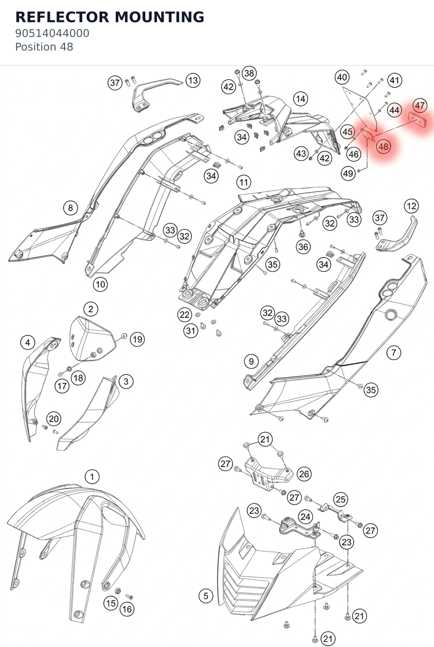 Diagram preview: REFLECTOR MOUNTING (90514044000)