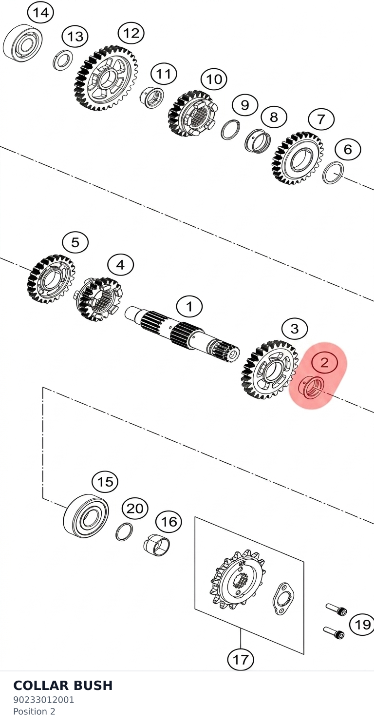 Diagram preview: COLLAR BUSH (90233012001)