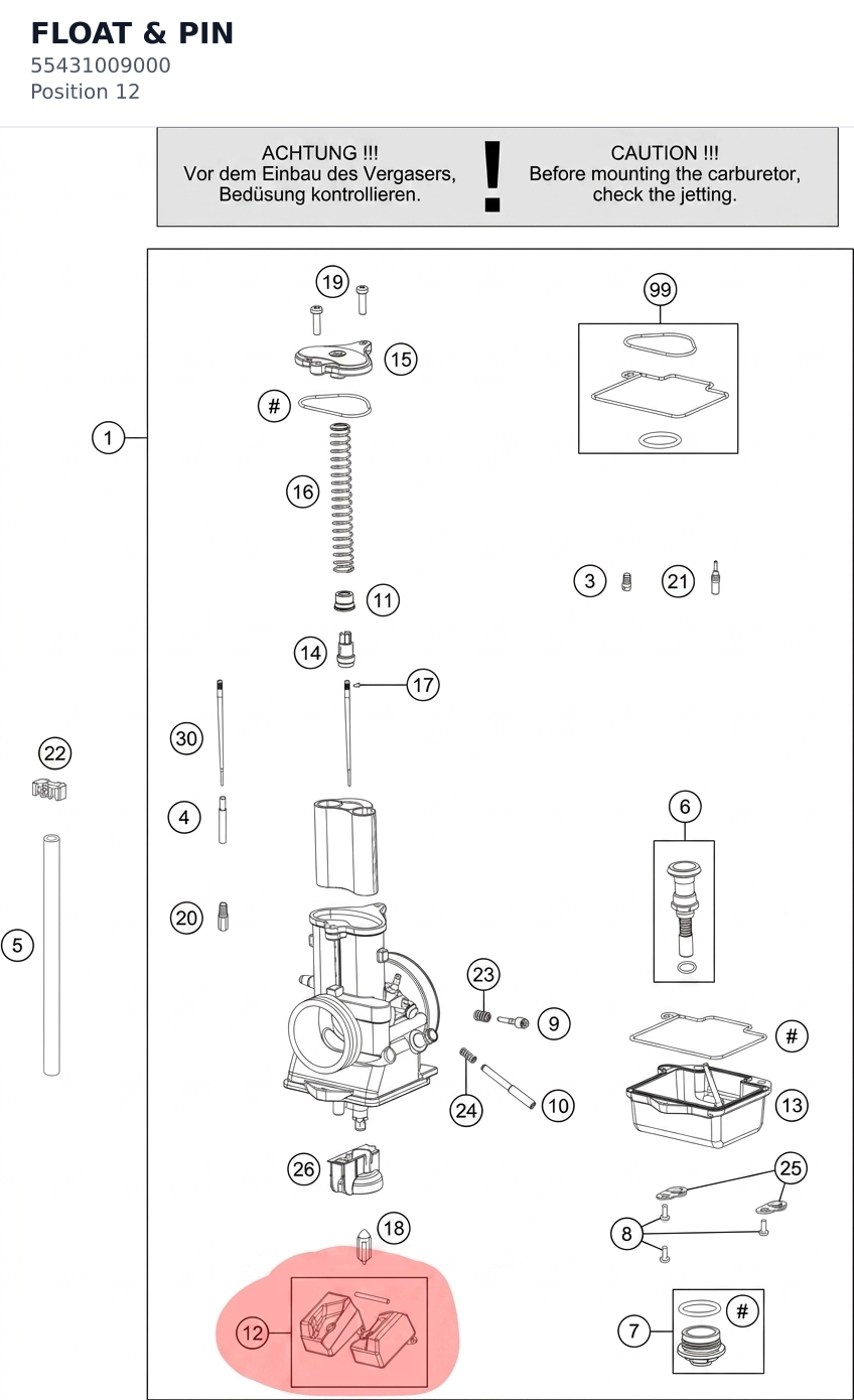 Diagram preview: FLOAT & PIN (55431009000)