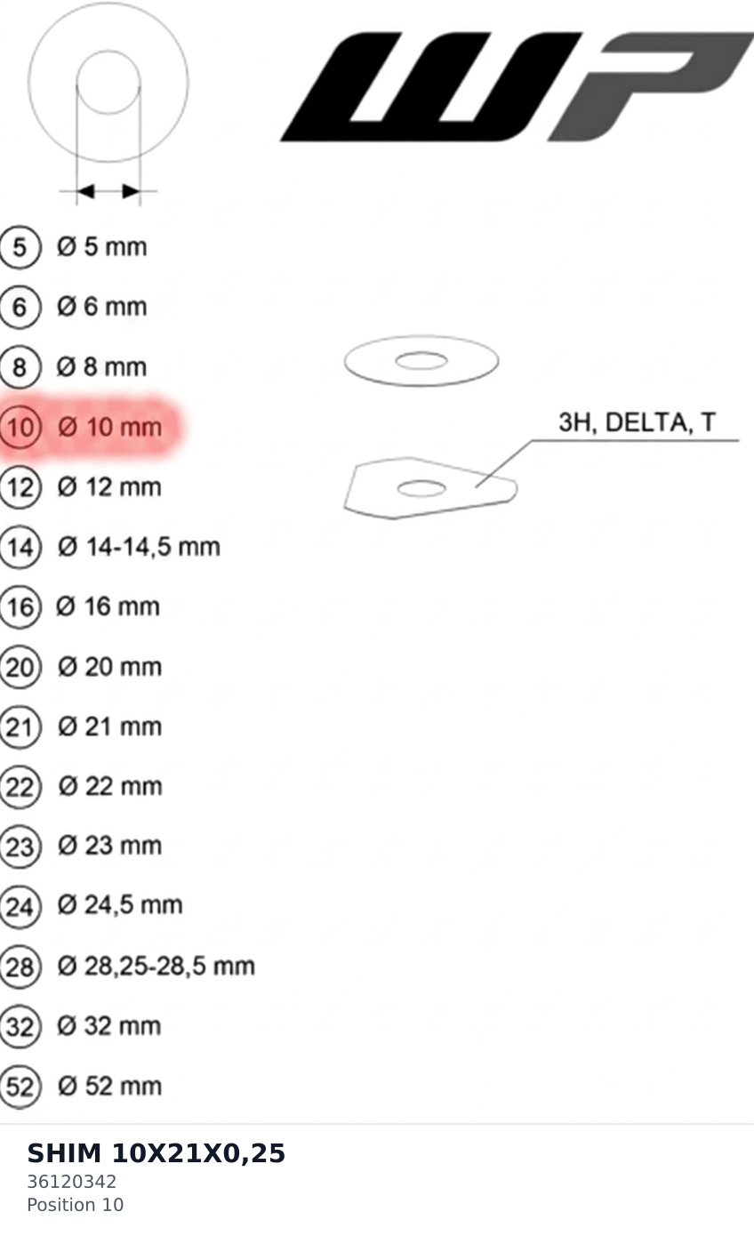 Diagram preview: SHIM 10X21X0,25 (36120342)