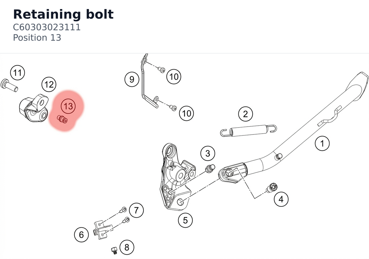 Diagram preview: Retaining bolt (C60303023111)